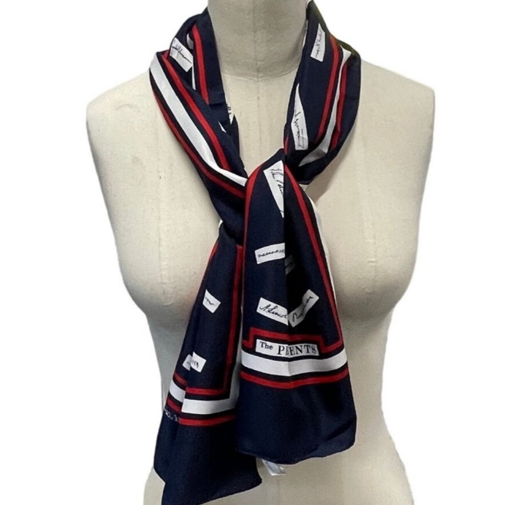 Millicent The Presidents Signatures Scarf Red White Blue Rectangular
